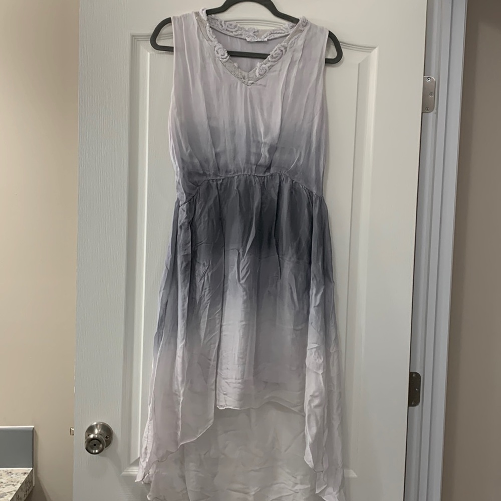 Italian Made Purple Ombré Silk Dress size Small/Medium